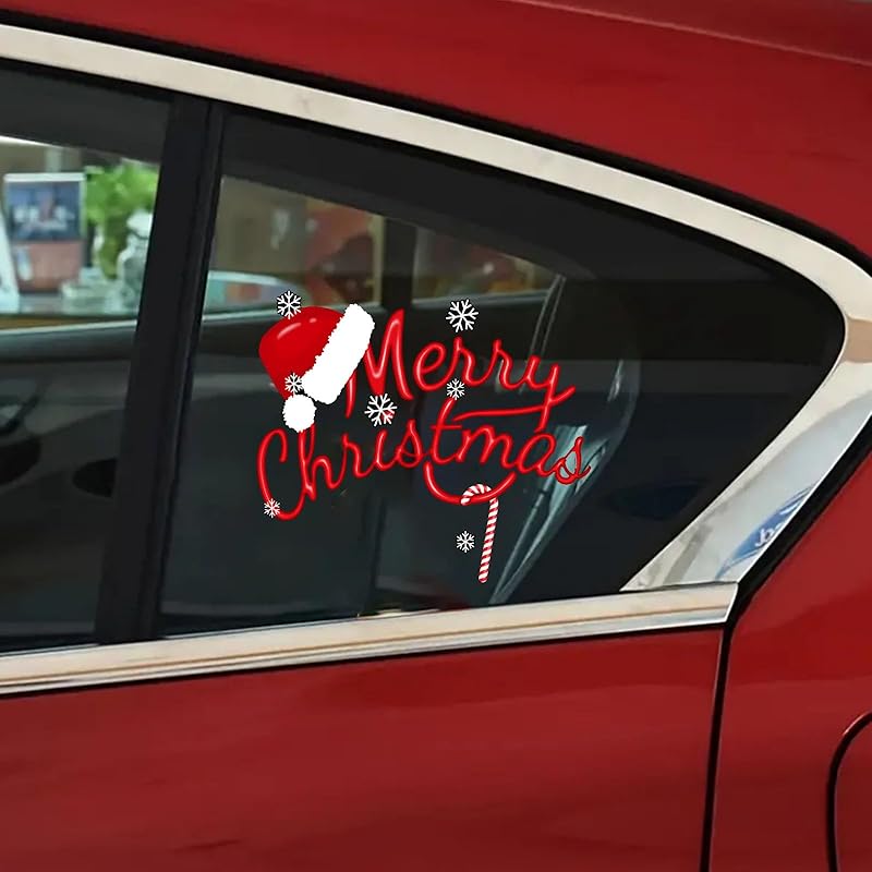 Santa Waving Hand Decal,3D Self-Adhesive Vinyl Sticker for Christmas, Polyvinyl Chloride Car & Window Cling, Suitable for Glass, Metal, Ceramic