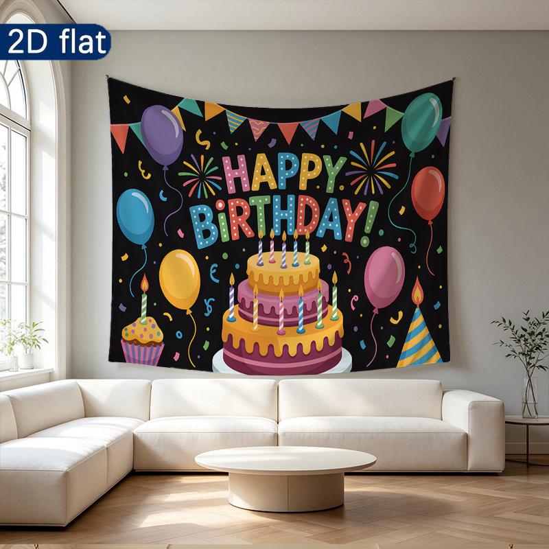 Colorful 2D Flat Party Backdrop 1pc - Party Supplies