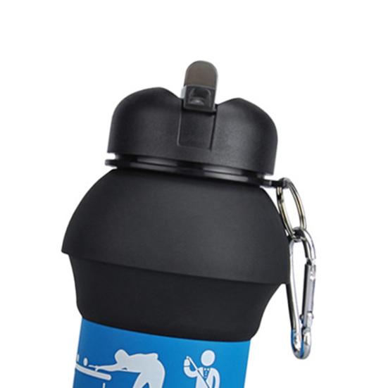 Yousheng 550ml Water Bottle Folding Large Capacity Wide Caliber Tennis Ball Shape Kids Silicone Sport Bottle for Camping