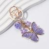 Exquisite And Beautiful Purple Rhinestone Butterfly Oil Drop Alloy , Plant Insect Elegant Natural Wind, Bag Pendant Bag Charm