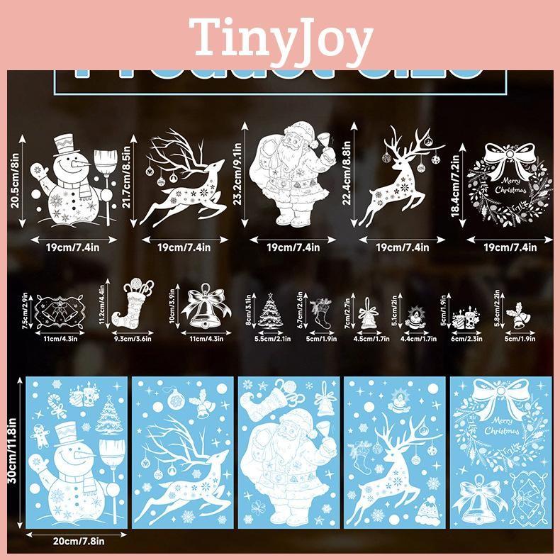 Window Sticker Christmas With Snowflake And Reindeer Pvc Material For Festive