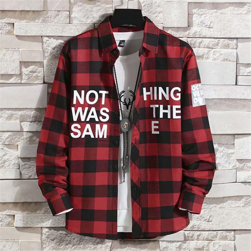 Hong Kong Style Men's Plaid Sun Protection Jacket - Long-Sleeved, Lightweight, Trendy & Stylish.