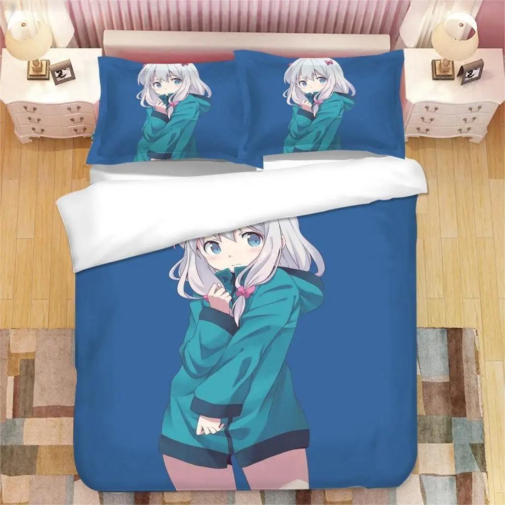 Anime Girl Izumi Sagiri 3D Printed Bedding Set King Duvet Cover Pillow Case Comforter Cover Bedclothes Bed Linens Home Textiles