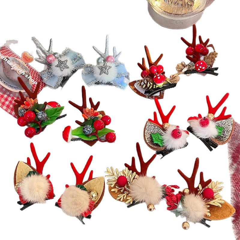Mori Style Reindeer Antlers & Ears Hair Clip for Kids: Cute Christmas Headdress Accessory