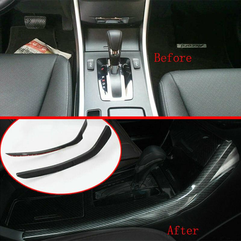 2pcs/Set ABS Carbon Fiber Car Center Control Side Trim Strip Sticker Auto Interior Accessories For Honda Accord 13-17