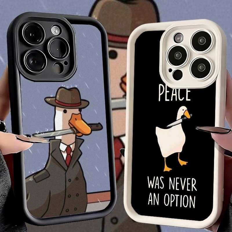 Phone Case for iPhone 17 Air 16E 15 16 Pro Max Funny Cartoon Goose Game Cover 14 Plus 13 12 Mini Soft Shell Silicone Fundas