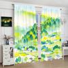 Rural Landscape Pattern Printed Curtains Pole Bag Christmas Decorations Daily Home Room Made Of Polyester