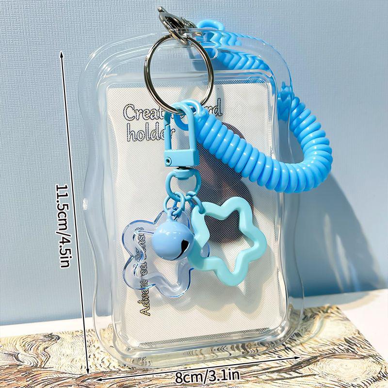 Ins Kpop Photocard Holder Keychain Korean Idol Photo Cards Sleeve Small Card Display Case Protector ID Cards Cover for Kpop Fans