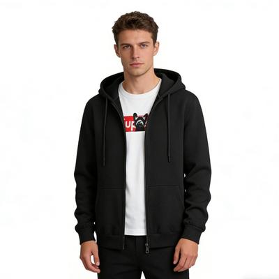 Sweat à capuche basique zippé de couleur unie pour homme Printemps/Automne ! Veste ample en coton épais à cordon de serrage et poche kangourou, Haut polyvalent multicolore