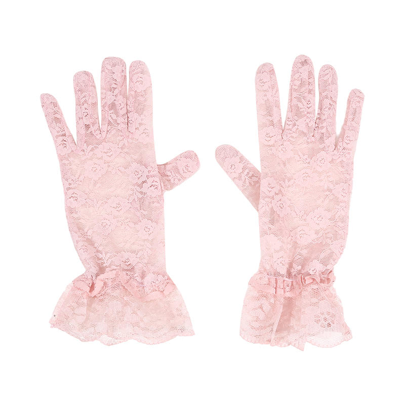 Women's Lace Floral Opera Tea Party Gloves Elegant Wrist Length Bridal Wedding Prom Gloves Costume Accessories