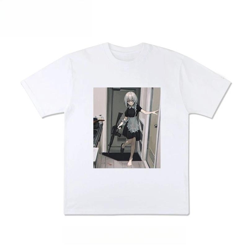 Autumn and Winter Heavy Pure Cotton Tide Brand Cartoon Character Printing T-shirt Men and Women's Comfortable Versatile T-shirt