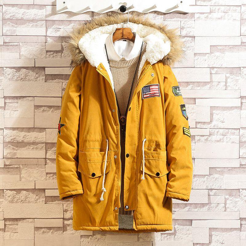 Premium Quality Men's Winter Fur Hooded Long Flight Jacket Fleece Coat For Ultimate Warmth