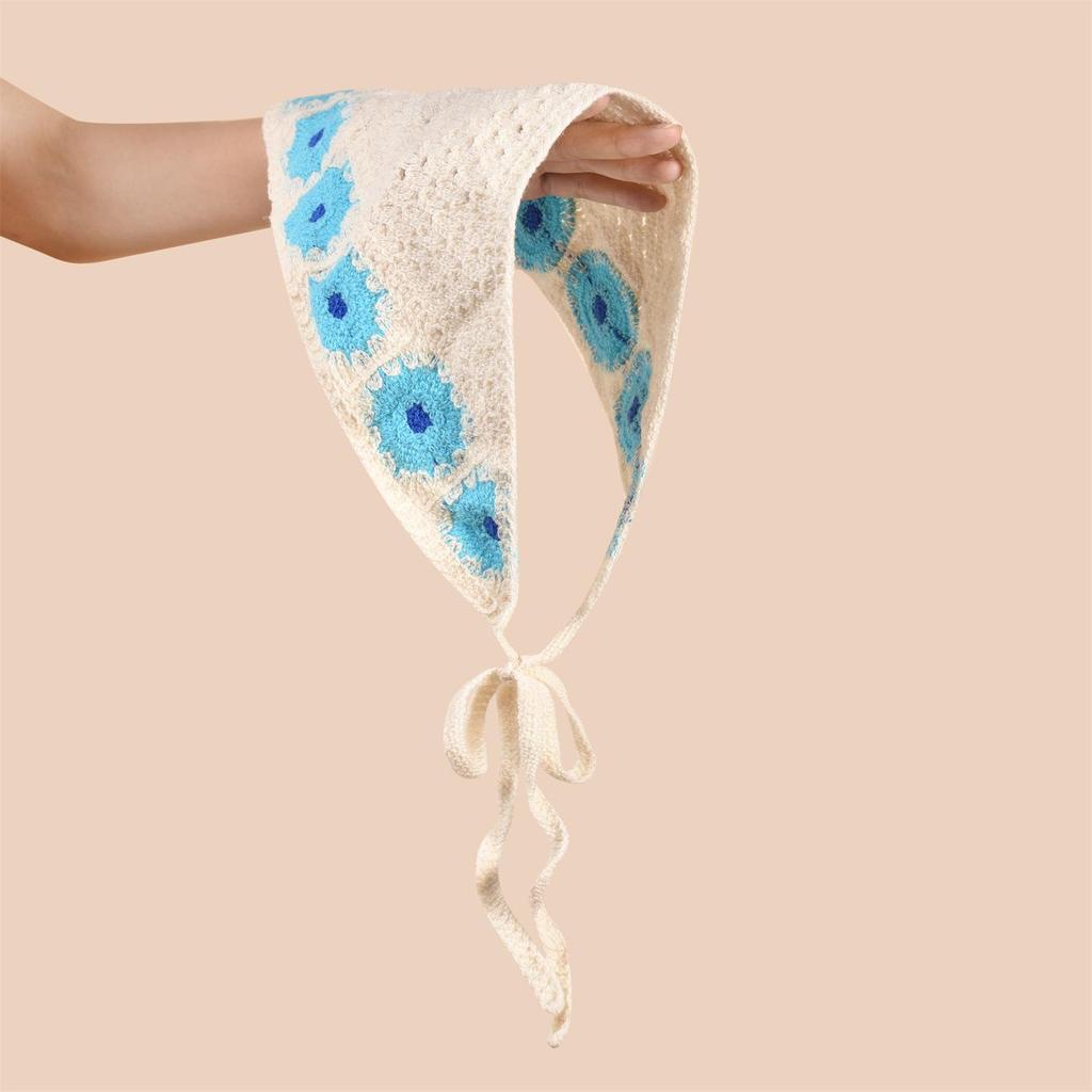 Vintage Pastoral Lace Bandana Headwrap: Chic French Silk Hair Scarf