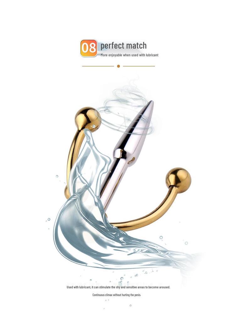 Men's Stainless Steel Urethral Plug for Dilation and Massage