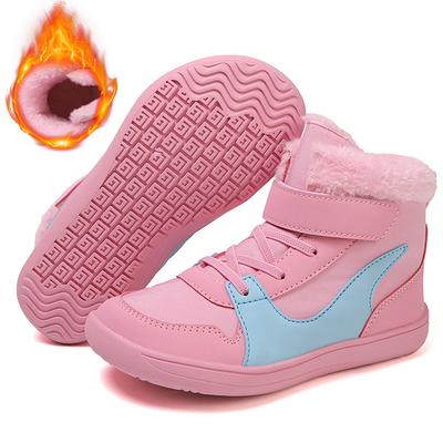 Nouvelles Bottes de Neige pour Enfants Garçons et Filles Hiver Minimalistes Bottes Minimalistes Pieds Nus Extérieur Imperméables Largeur aux Orteils Chaussures en Coton pour Enfants Grands/Petits