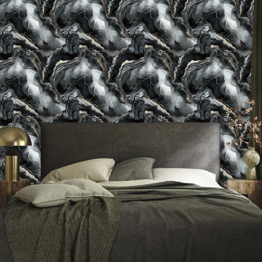 Graphite and gray ink wallpaper for living room and bedroom 50x1000