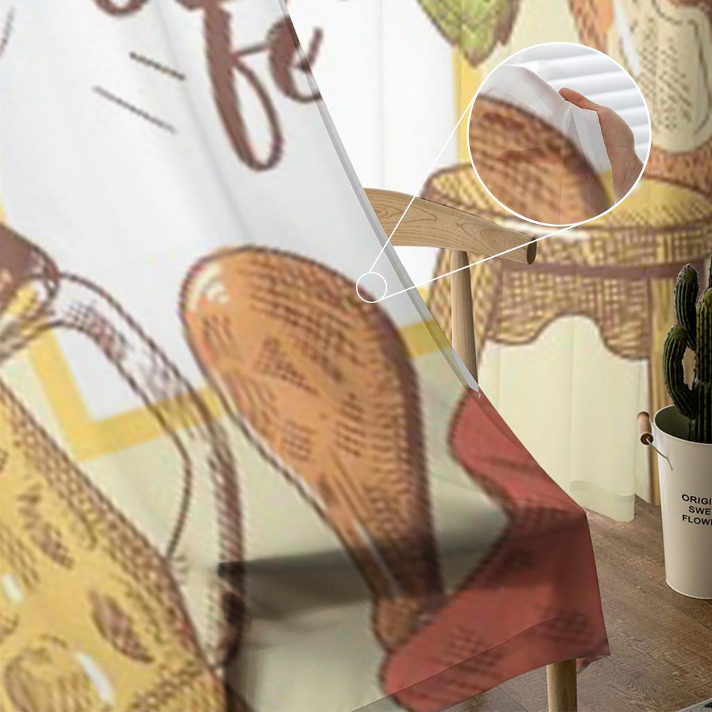 Beer Festival Advertising Poster Banner Tulle Sheer Curtains for Living Room Bedroom Kitchen Decoration Voile Organza Curtains