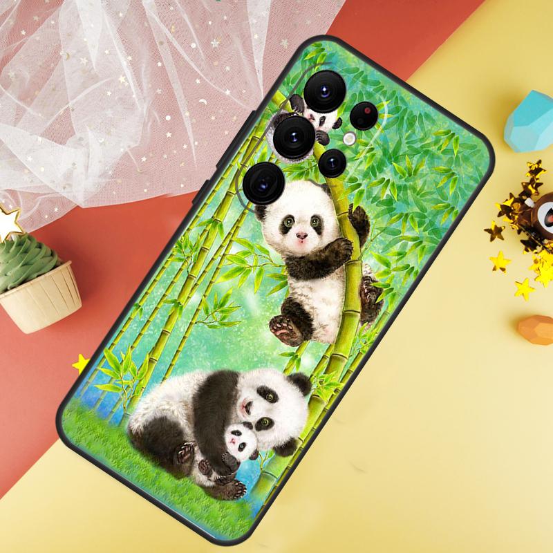 Panda Animal Cute Bear Phone Case For Samsung Galaxy S26 S25 Ultra S23 S21 S20 S22 S24 FE S10 Plus Cover Coque