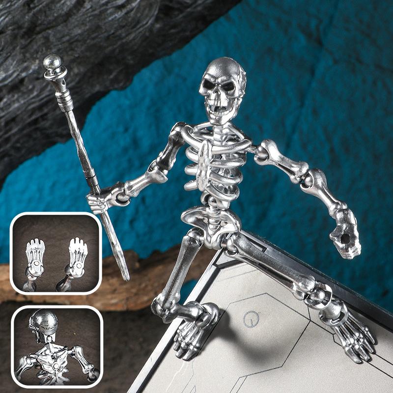 1 Set Multi-Articulable Skull And Bone Puppet Decoration Magnetic 3D Skull Model Assembly Toy Action Figures Anime Game