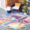 1Pc Cute Unicorn Circular Print Rug - Home Decoration Carpet For Living Room Bedroom Flooring Computer Chair Area Rug