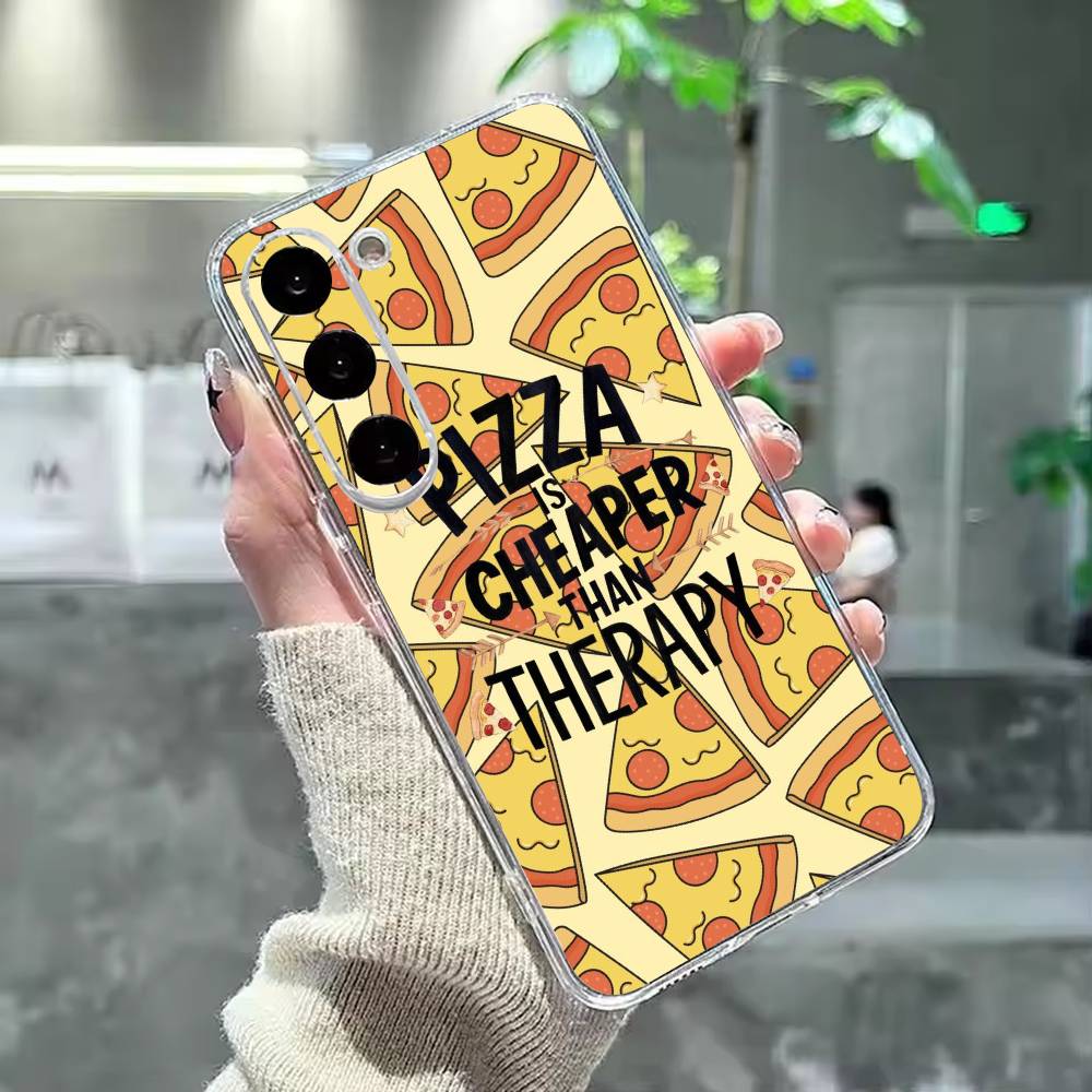 delicious cartoon pizza Phone Case For Samsung Galaxy A91,80,73,72 ,71,53,52,32 ,31,22,21s,20,Transparent Case