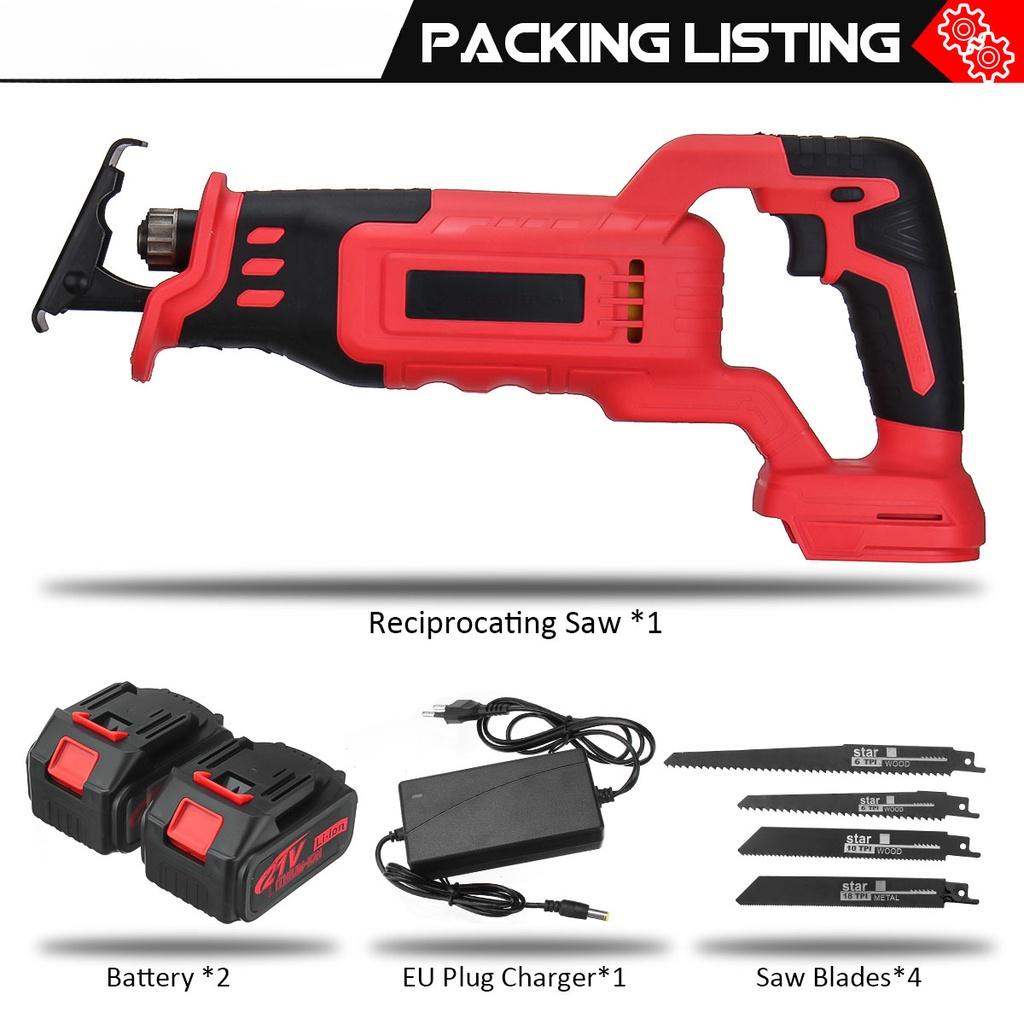 18V Elektrische Säbelsäge 1500W Mit Bürstenlosem Motor Li-Ionen-Akku Sägeblätter Matal Holzschneidwerkzeug für 18V Akku