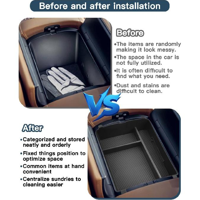 Ruiya 2026 Palisade Center Console Organizer for Hyundai Palisade 2026 Accessories ABS Material Upper Layer Armrest Console Organizer Compatible with