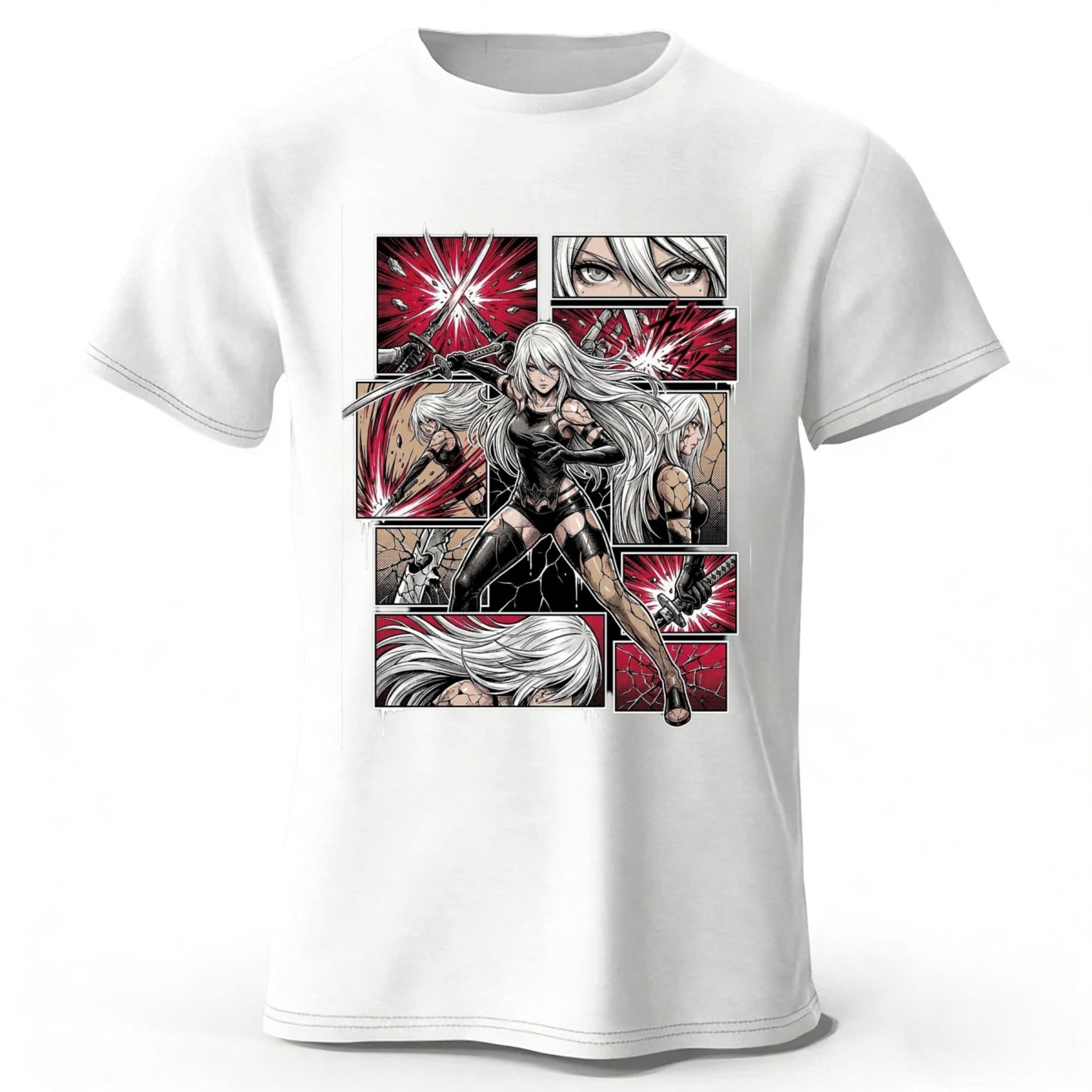 

2026 Game NieR Automata 2A Commemorative Cotton Short Sleeved Mens Summer Fashion Casual Loose Comfortable Sports Tshirt 4XL