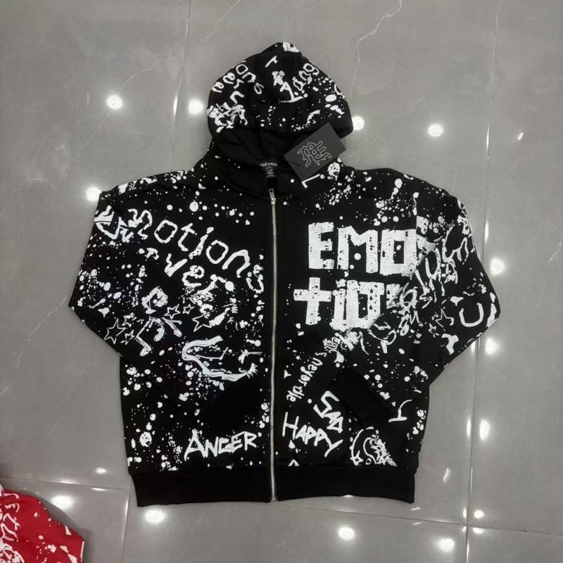 Mens Oversized Cotton Hoodie Streetwear Hip Hop Graphic Print Loose Fit Pullover Sweatshirt Fall