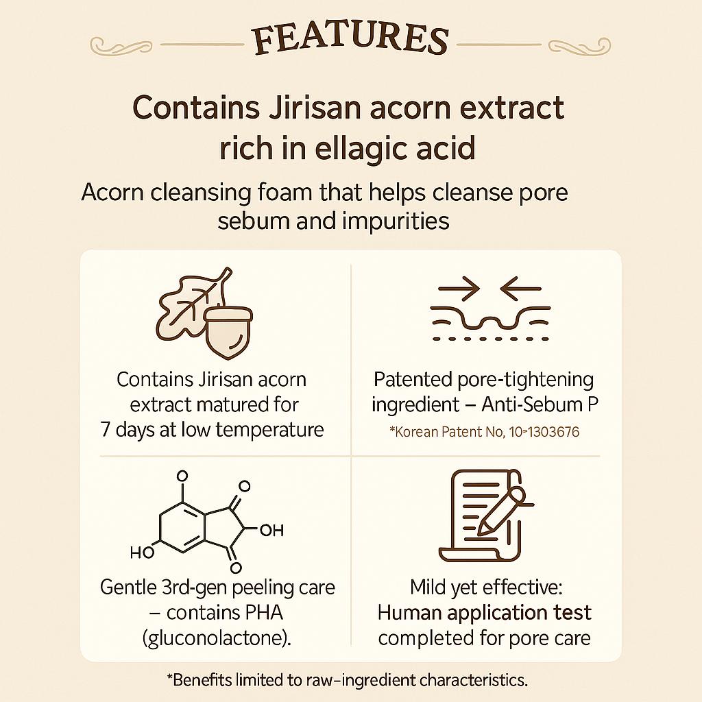 SKINFOOD Acorn Pore Elasticity Cleansing Foam (150ml)