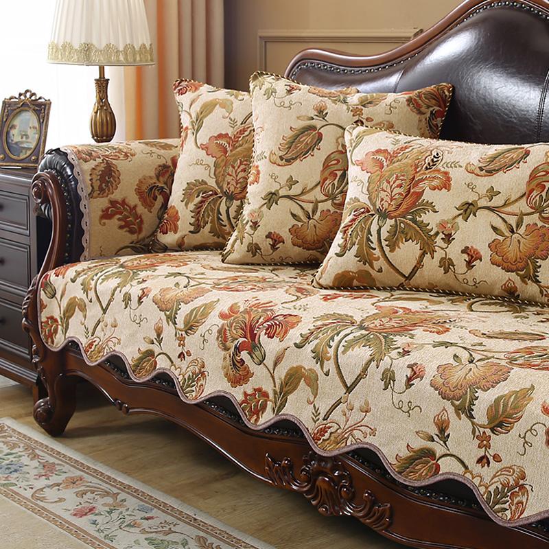 

Чехол для дивана, подушка, вышитый жаккардовый шенилл, ретро, роскошный нескользящий чехол для дивана, домашний декор, универсальная подушка для дивана Four Seasons armrest 60x60cm