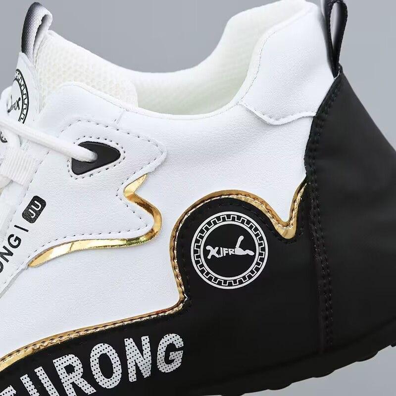 Unisex 2024 Spring Sports Shoes: Trendy White Sneakers for Couples, Popular Dad Sneakers