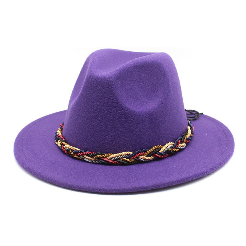 Women'S Simple Wool Top Hat Black Trend Versatile Men'S Jazz Hat Felt Hat