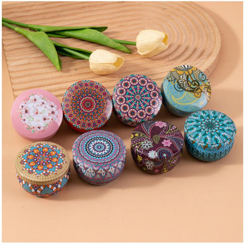 Couples Romantic Home Decor Candle Jar (4Pcs/Box) - Scented Long Lasting Smokeless Soy Candles, Crystal Stone Dried Flower