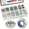 175PCS Stainless Steel Locknuts Nylon Insert Lock Metric Nuts Hardware Set Hex Nuts  DIY Projects