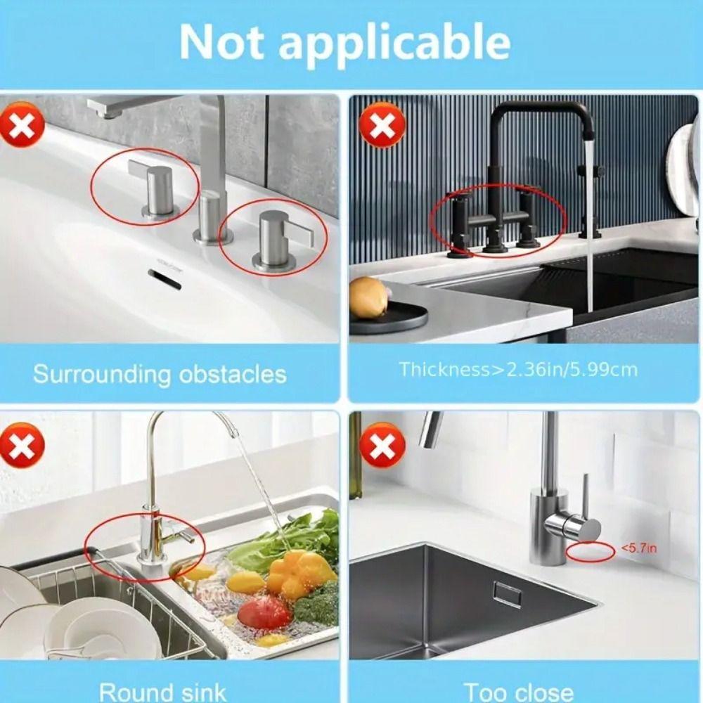 Silicone Faucet Splash Guard Mat Adjustable Drying Mat New Sink Draining Pad