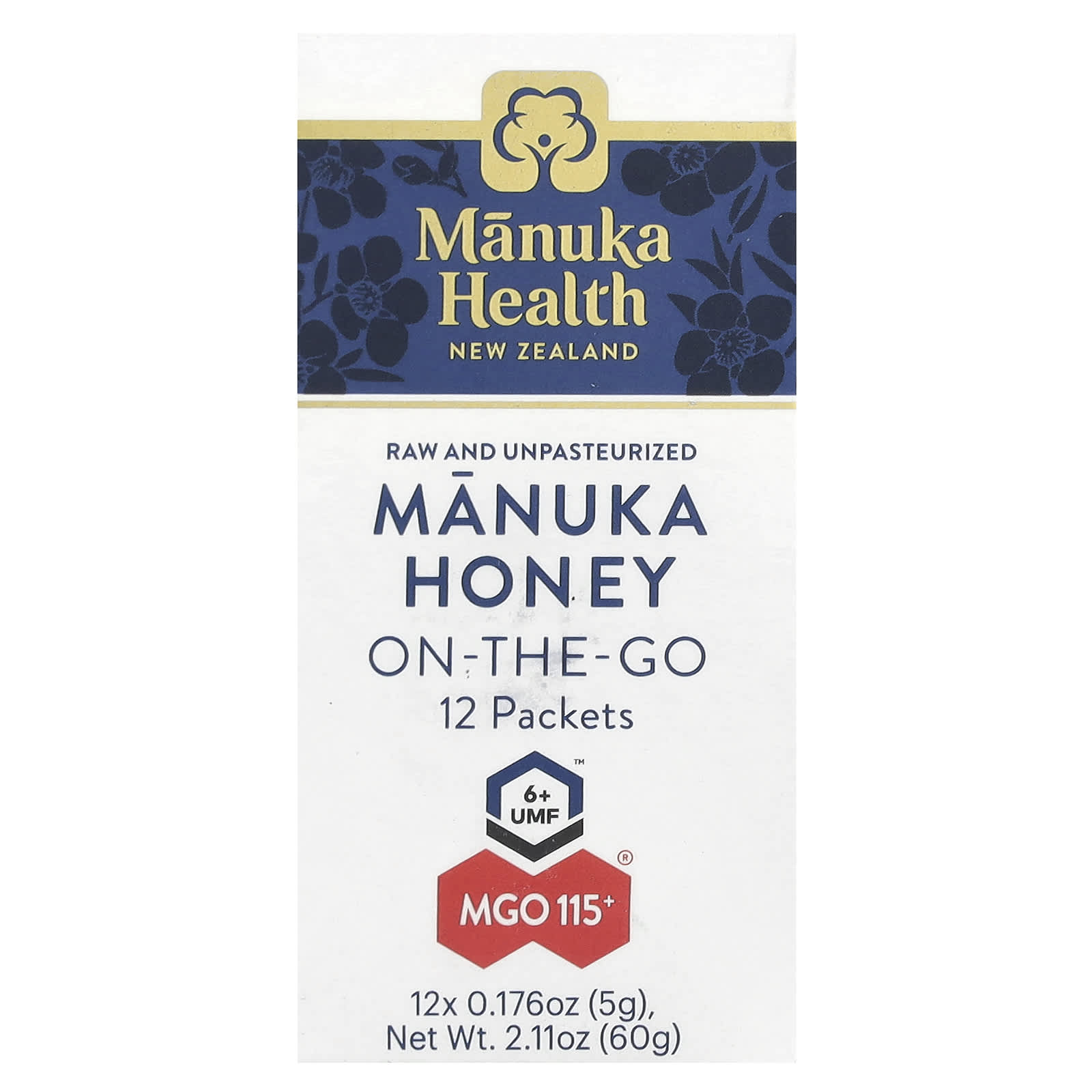 

Manuka Honey Portable, Umf 6+, Mgo 115+, 12 Packs, 5G (0.176Oz) Each