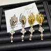 Vintage Creative Hand Shape Dangle Earrings For Women Fashion Gothic Jewelry Crystal Tassel Pendant Earrings Accessory Gift
