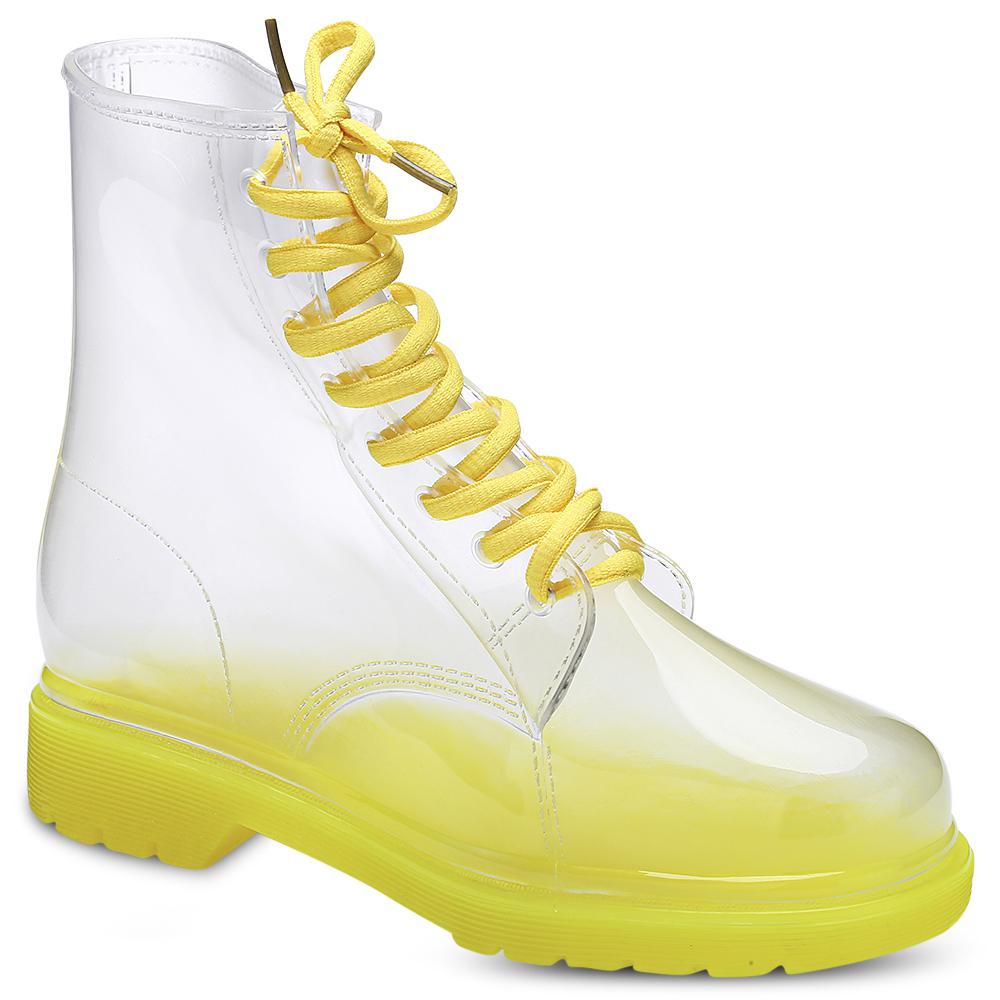 Женские милые непромокаемые непромокаемые сапоги ярких цветов средней высоты 40 жёлтый