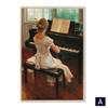 Vintage Girls Play Piano Poster European Figure Canvas Prints Painting Wall Art Picture for Living Room Interior Home Decor