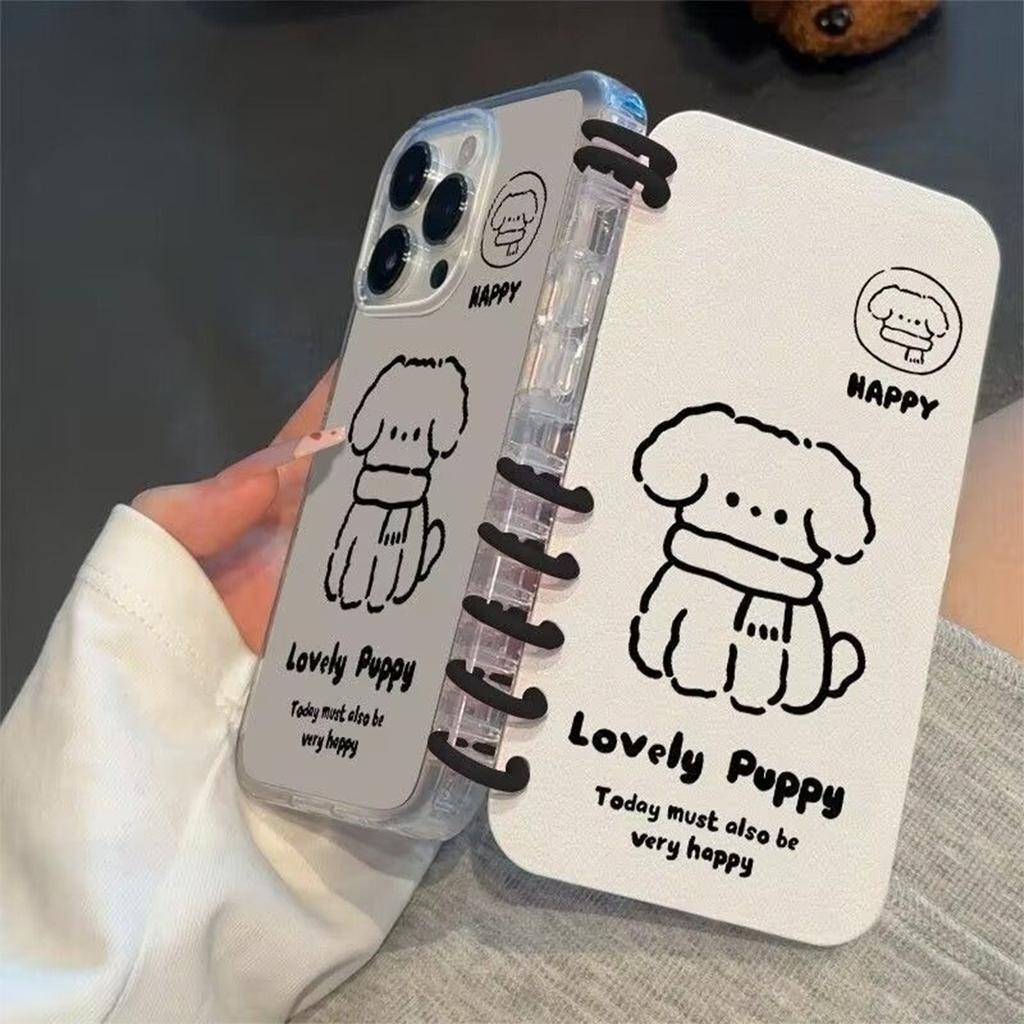 Book Phone Case for Apple 17PROMAX Premium Sensitive Anti-Hand Sweat Big Hole Couple Minimalist Style Book Case