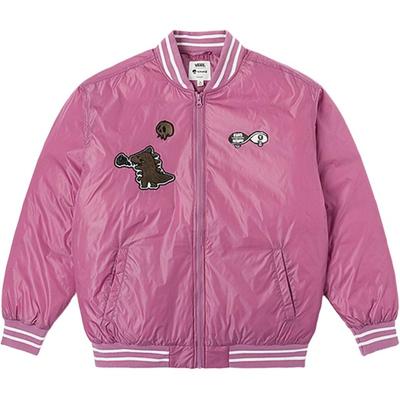 Vans X Hirono Collaboration Versatile Fashionable Comfortable Long Sleeve Jacket Unisex Jackets Gray Pink VN000KPMEKW