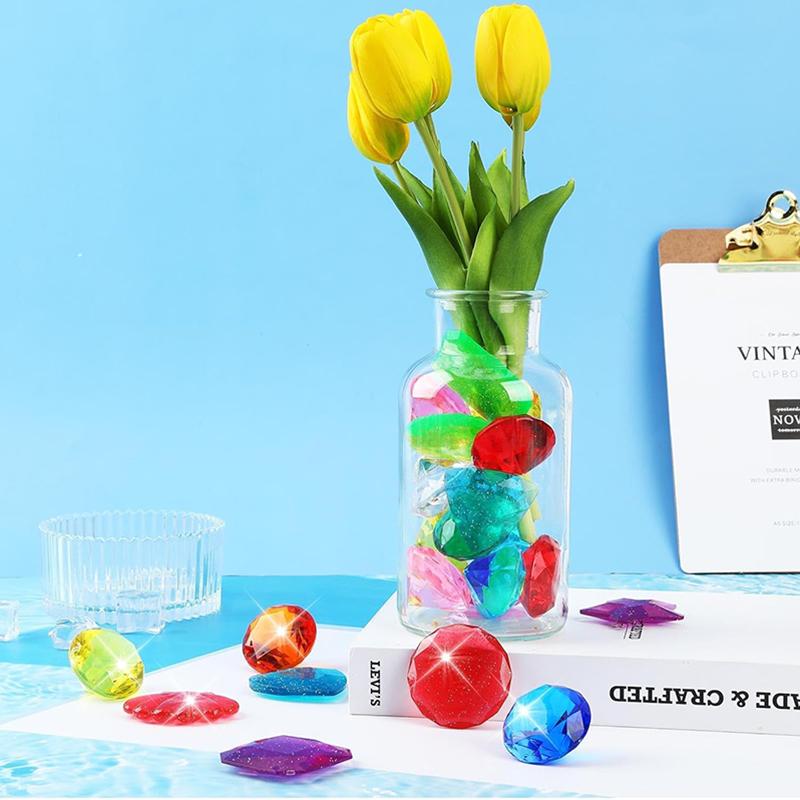 Children Colored Plastic Gem Simulated Goldfish Fishing Pool Accessories Water Play Outdoor Sports Swim Pool Decoration TMZ