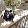 Round Tin Sign Bear Vintage Rustic Metal Wall Art Home Pub Decor