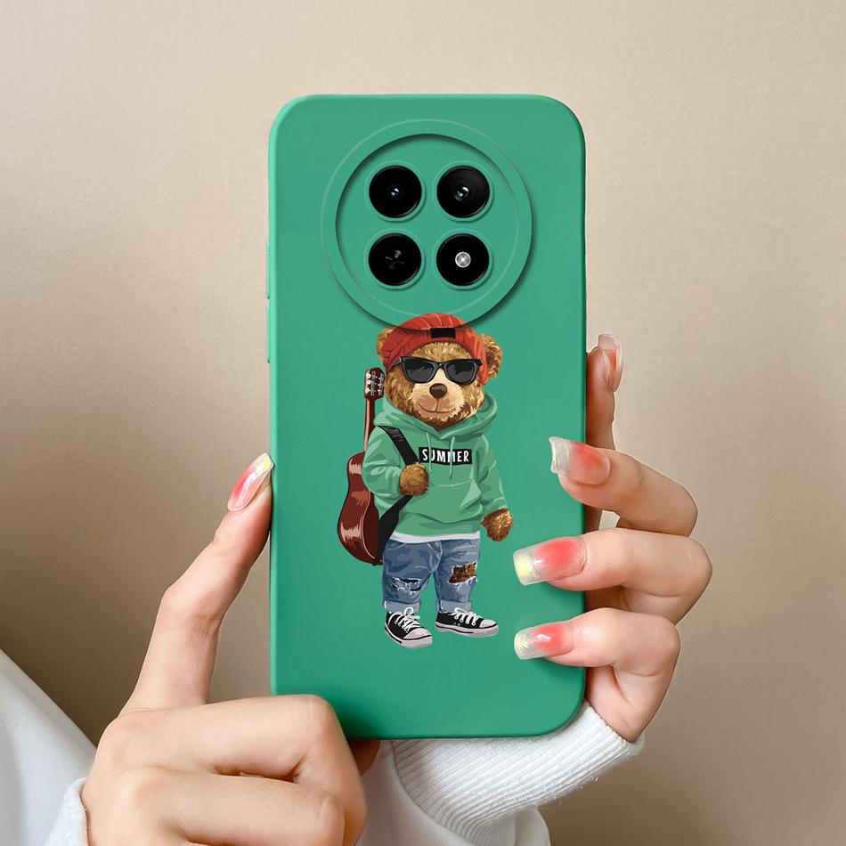 For OPPO Realme 12X 5G Phone Cases Cartoon Liquid Silicone Full Coverage Anti Drop Shell For Realme12 X Back Covers Bumper Funda