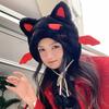 Internet Celebrity Cute Cat Ear Hat Embroidered Plush Little Devil Women's Season Outdoor Cold and Warm Ear Cover Hat