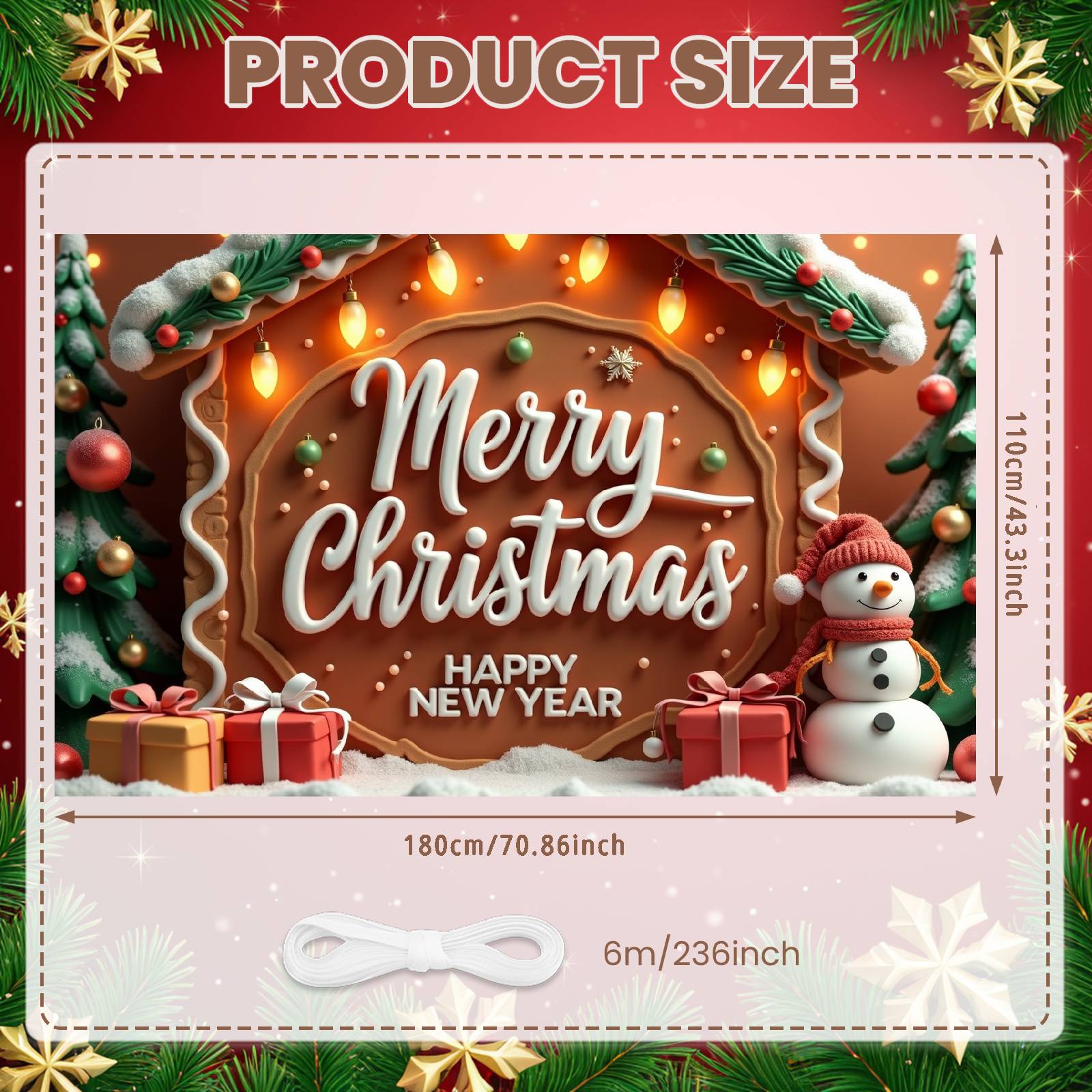 Merry Christmas Banner Winter Theme Christmas Banner Winter Banner Snowman Decor For Home Decoration Xmas Party Holiday
