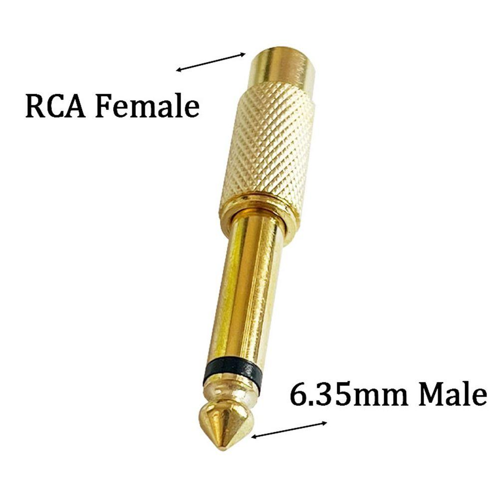 10Pcs Mono TS Plug Design 1/4" Mono TS Male Connector Gold-Plated Audio Adapter  DIY Audio Equipment