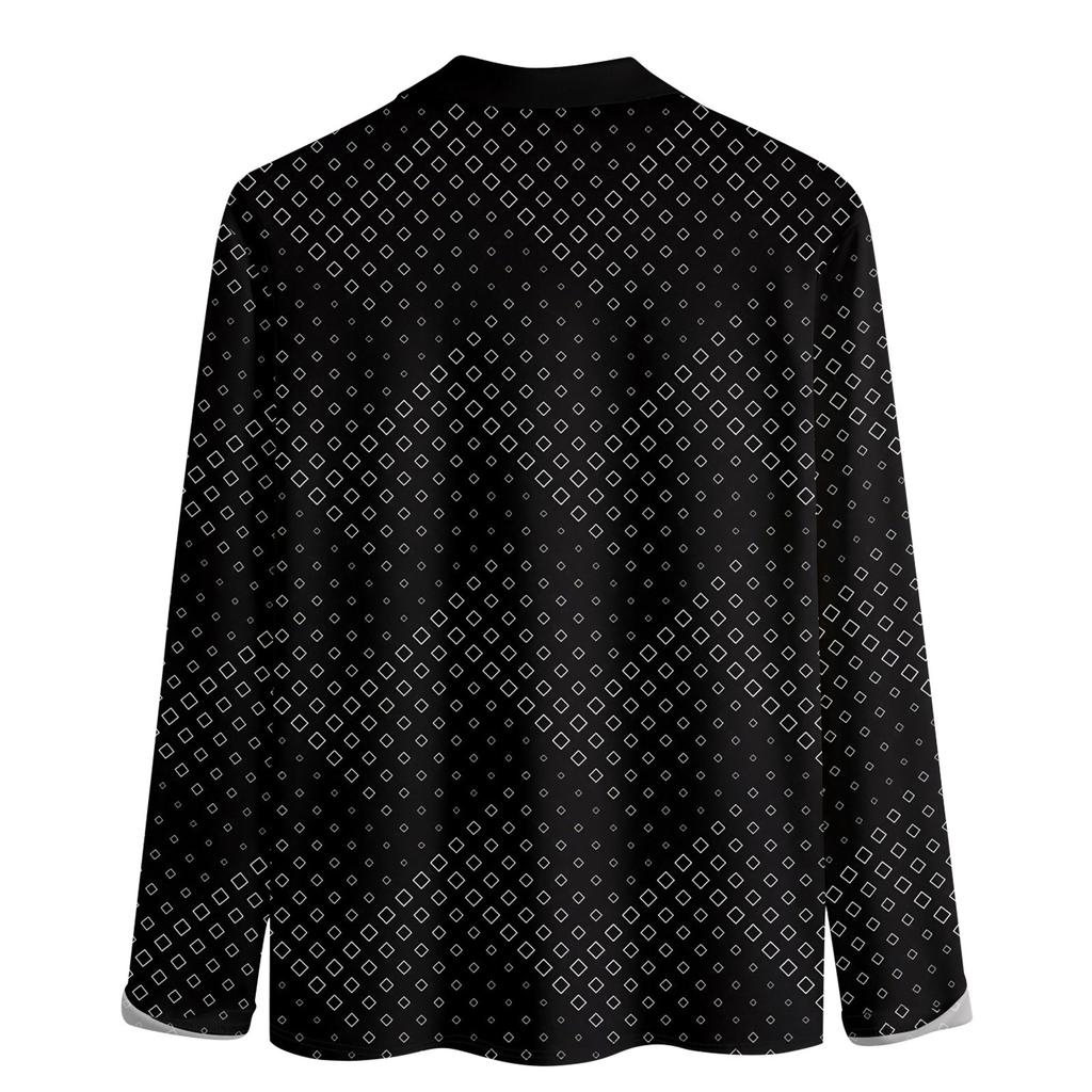 Herren-Revers-Langarm-bedrucktes Freizeit-Oberteil, lockeres Sport-Revers-Hemd