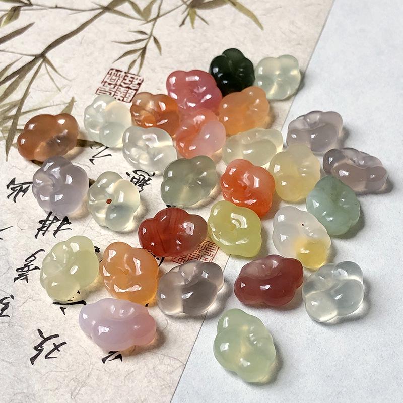 Natural Yanyuan Agate Ruyi Lock - Auspicious Cloud Pendant DIY Accessory